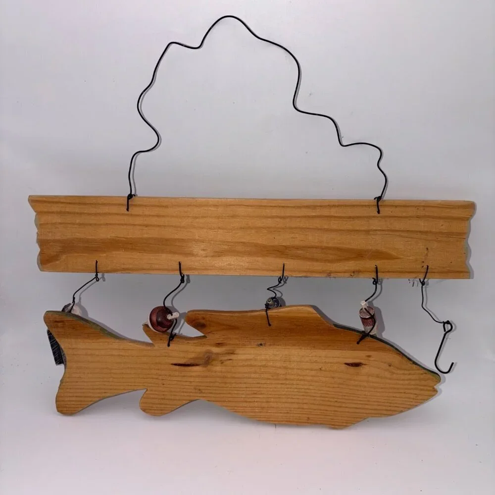 FISHING IS FUN  Wooden Wall Sign | Nautical Fish Decor | Rustic Coastal Hanging